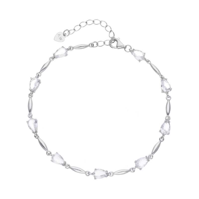 Srebna bransoleta z biała cyrkonią IM1304BR