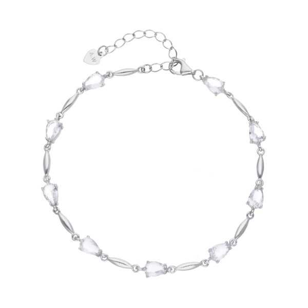 Srebna bransoleta z biała cyrkonią IM1304BR