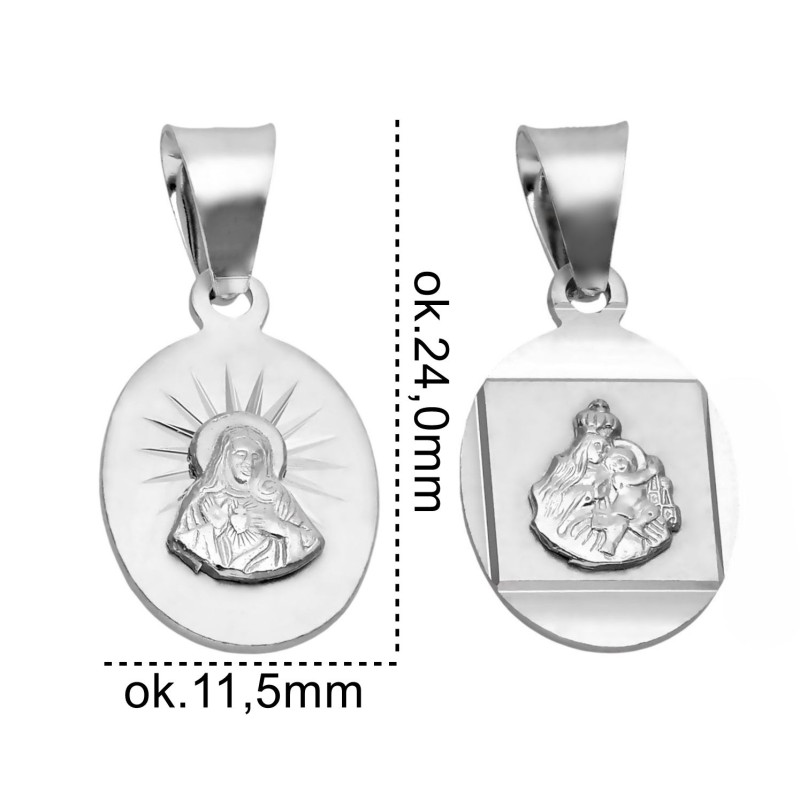 Medalik srebrny Ag 925 rodowany Szkaplerz MD495R