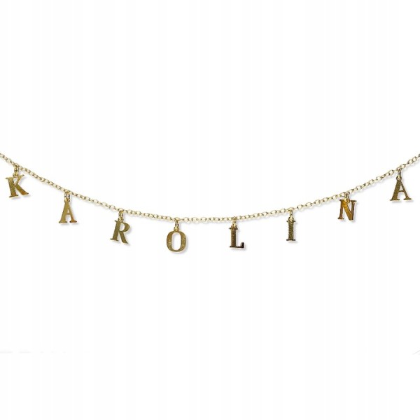 Naszyjnik celebrytka srebrny pozacany Karolina