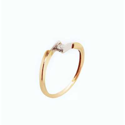 Pierścionek Au 585 z brylantem 0.09ct