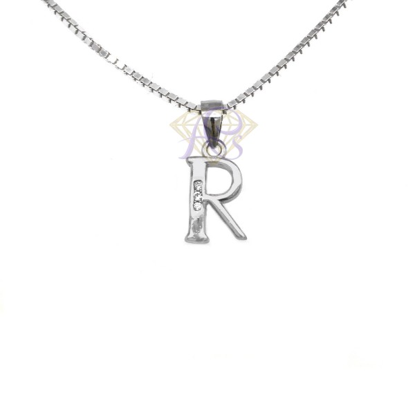 Literka srebrna "R" wisior SLT111