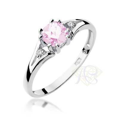 Pierścionek złoty Au 585 z Różowym Topazem W044