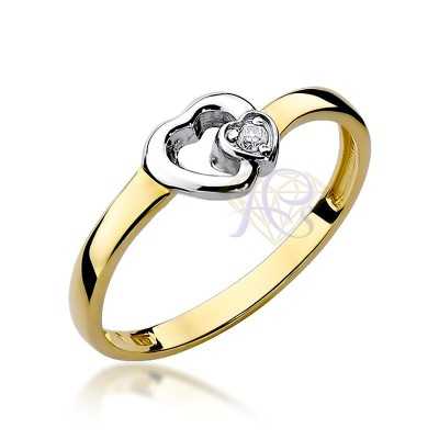 Pierścionek złoty Au 585 z cyrkonią