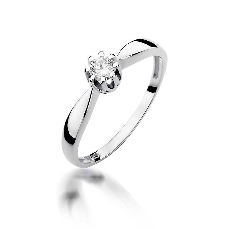 Pierścionek złoty Au 585 z naturalnym diamentem
