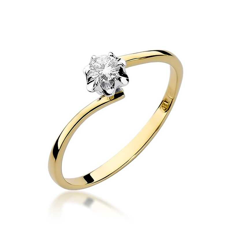 Pierścionek złoty Au 585 z brylantem 0.10ct