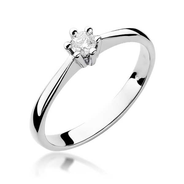 Pierścionek złoty Au 585 z naturalnym diamentem
