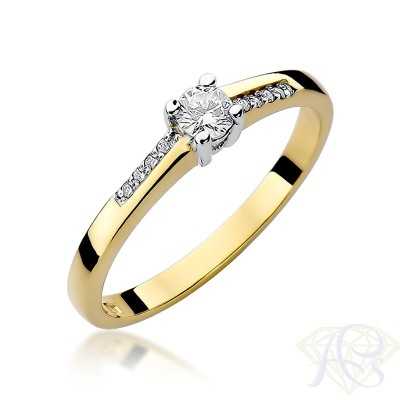 Pierścionek złoty Au 585 z cyrkoniami