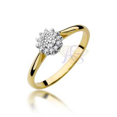 Pierścionek złoty Au 585 z cyrkoniami