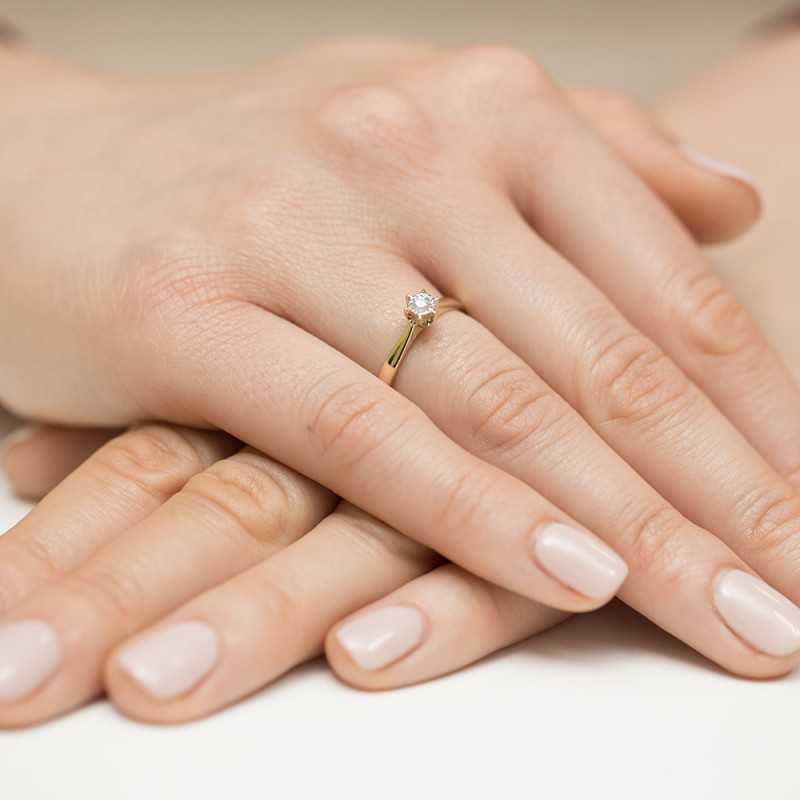 Pierścionek złoty Au 585 z diamentem 0.05ct