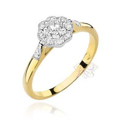 Złoty pierścionek Au 585 z cyrkoniami