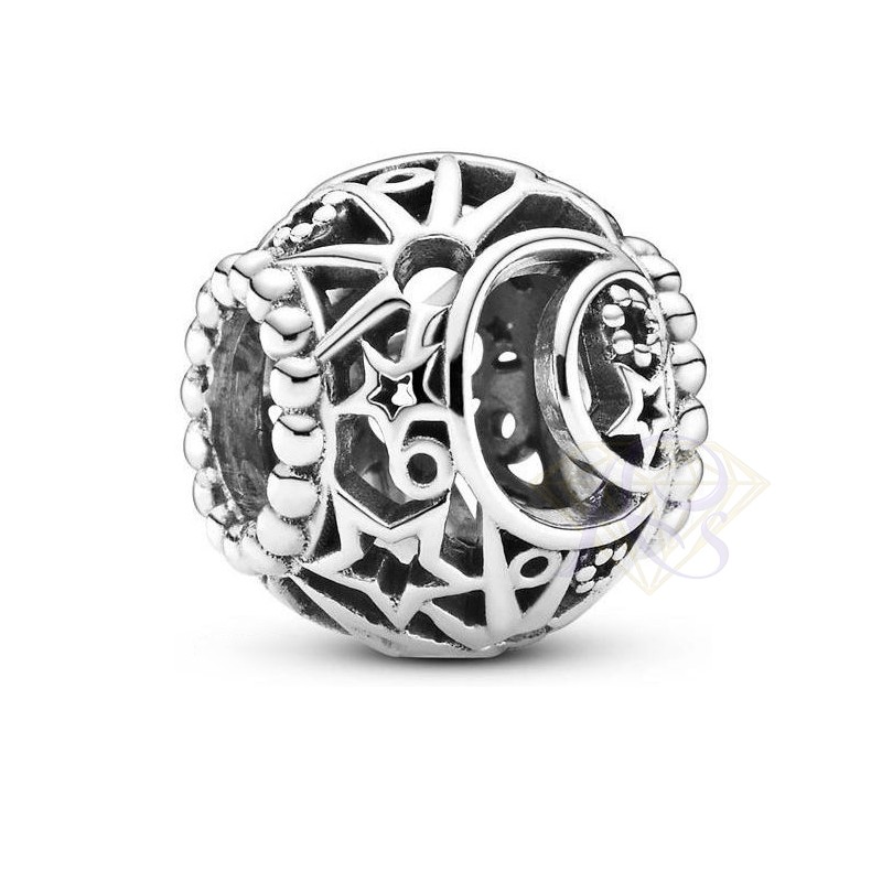 Charms srebrny Ag 925 Księżyc Gwiazdki ZC802