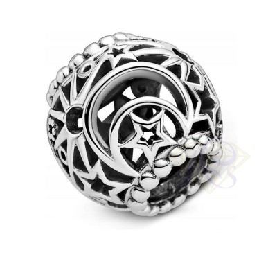 Charms srebrny Ag 925 Księżyc Gwiazdki ZC802