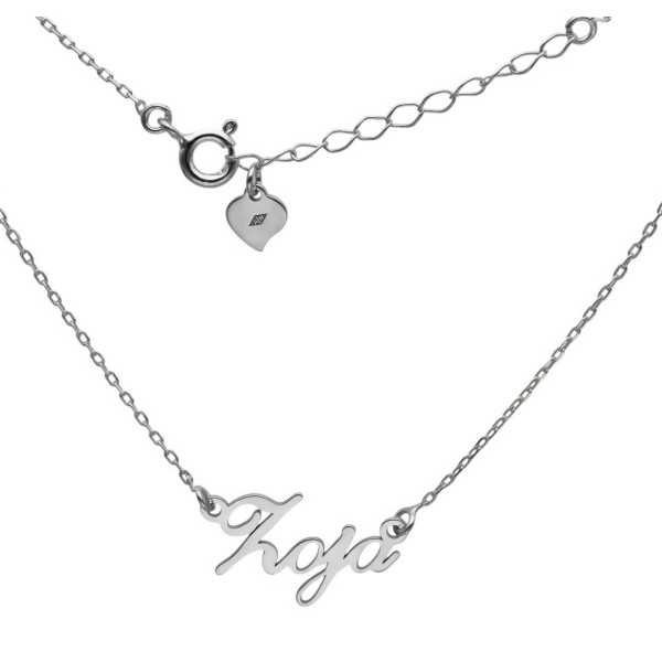 Naszyjnik srebrny Ag 925 rodowany imię Zoja