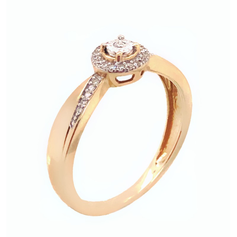 Pierścionek Au 585 z brylantem 0.08ct