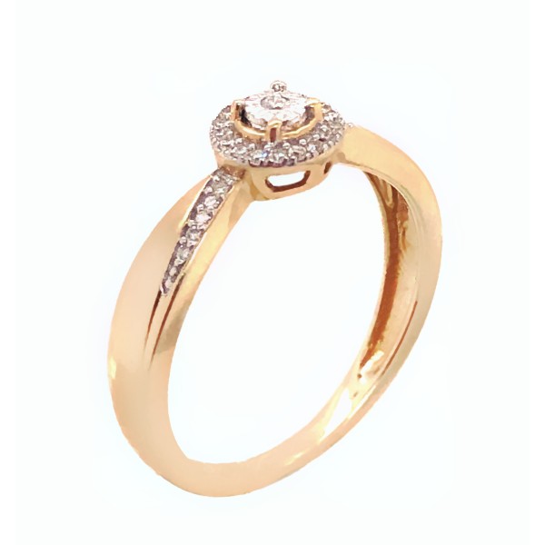 Pierścionek Au 585 z brylantem 0.08ct