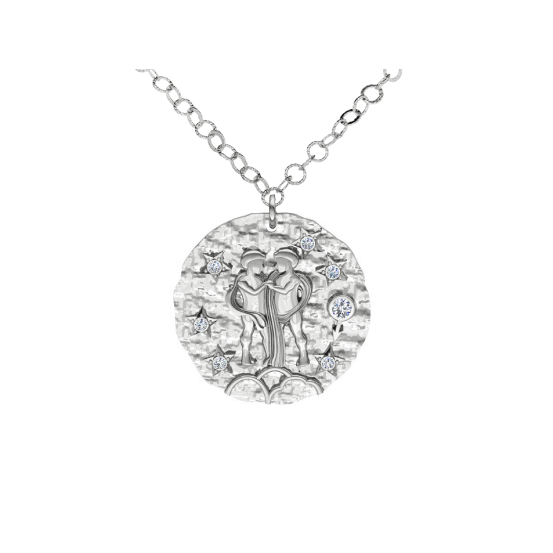 Srebrny naszyjnik znak zodiaku Bliźnięta ZZ5207BL
