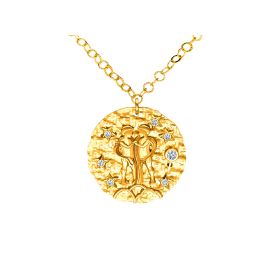 Srebrny naszyjnik znak zodiaku Bliźnięta ZZ5207BL_