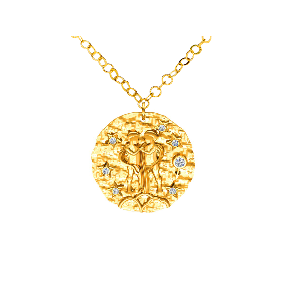 Srebrny naszyjnik znak zodiaku Bliźnięta ZZ5207BL_