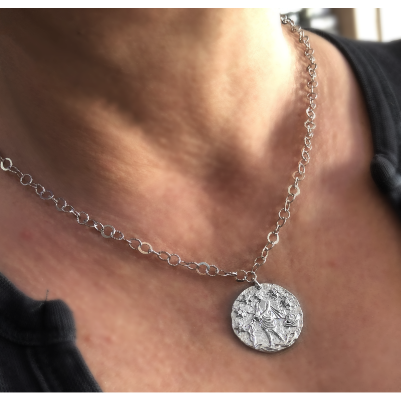Srebrny naszyjnik znak zodiaku Lew ZZ5207L