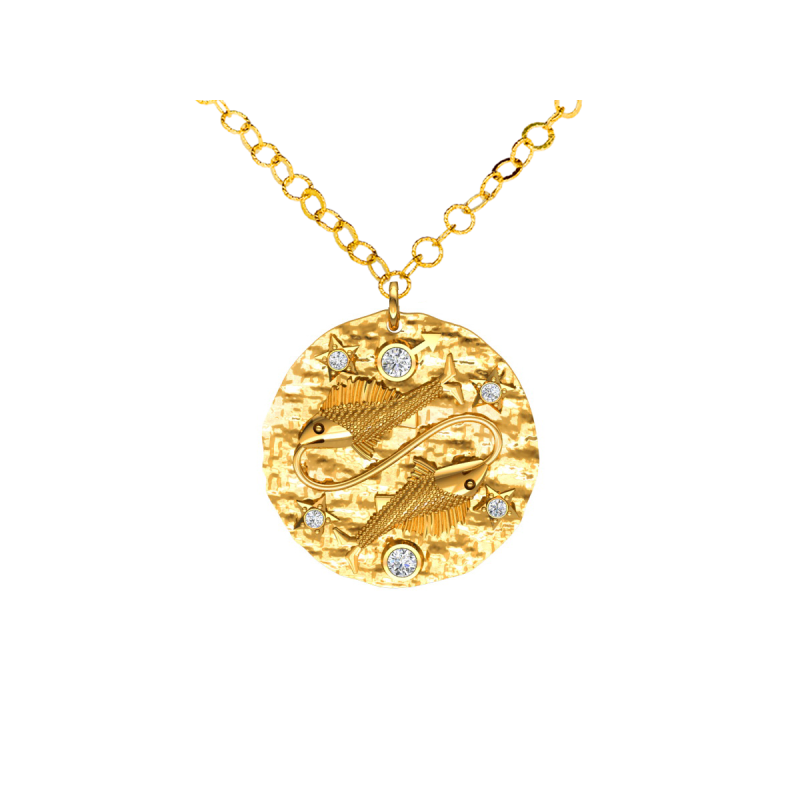 Srebrny naszyjnik znak zodiaku Ryby ZZ5207R_2