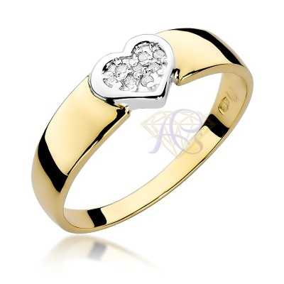 Pierścionek złoty Au 585 z cyrkoniami