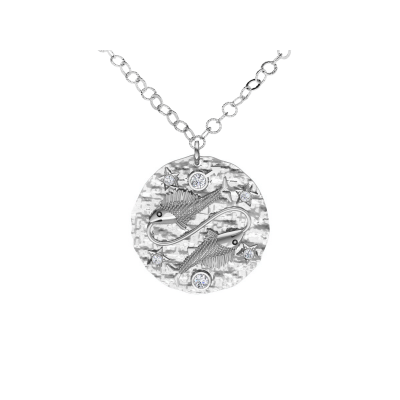 Srebrny naszyjnik znak zodiaku Ryby ZZ5207R