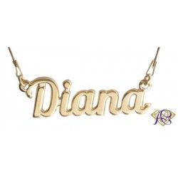 Naszyjnik srebrny pozłacany z imieniem Diana
