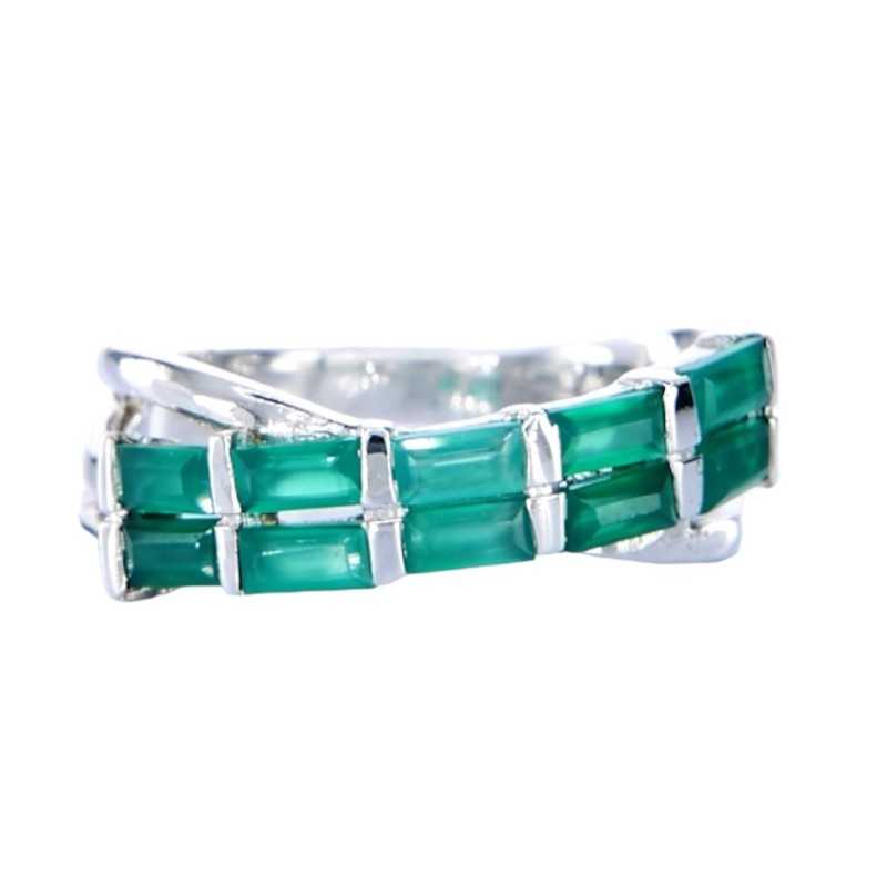 Pierścionek Ag 925 Zielony Agat 3039-R-AG-WP