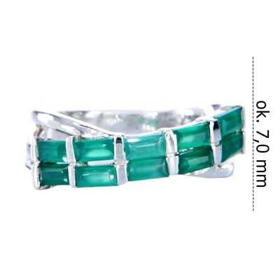Pierścionek Ag 925 Zielony Agat 3039-R-AG-WP