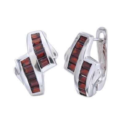 Kolczyki Granat Ag 925 3378-E-GA-WP