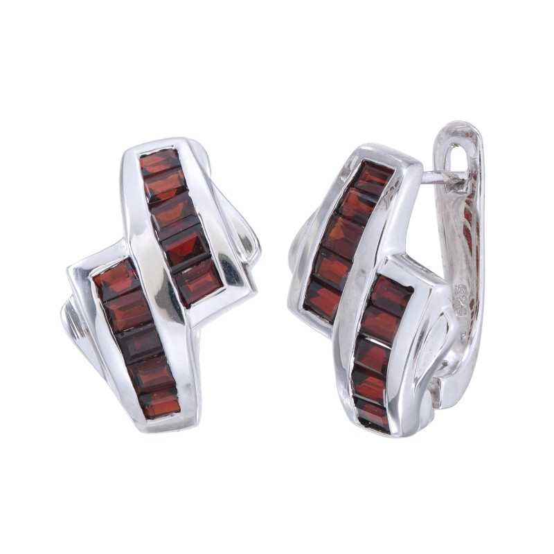 Kolczyki Granat Ag 925 3378-E-GA-WP