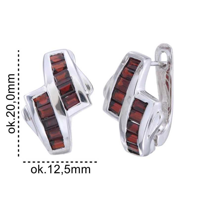 Kolczyki Granat Ag 925 3378-E-GA-WP