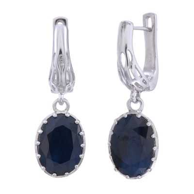 Kolczyki Ag 925 Niebieski Szafir 3458-E-BS-WP