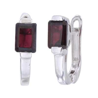 Kolczyki Ag 925 Bordowy Granat 485-E-GA-WP