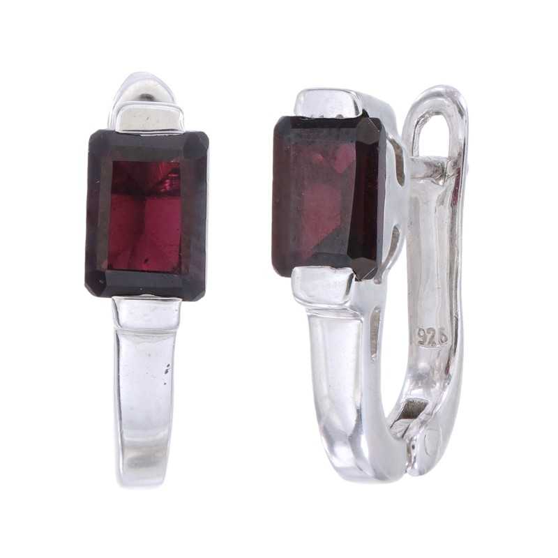 Kolczyki Ag 925 Bordowy Granat 485-E-GA-WP