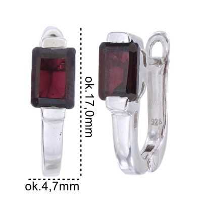 Kolczyki Ag 925 Bordowy Granat 485-E-GA-WP