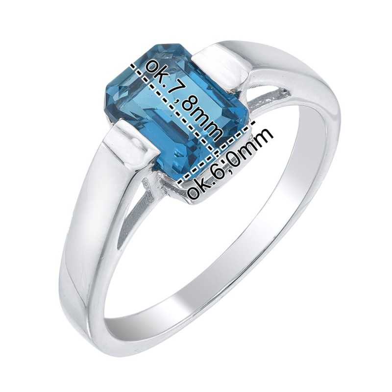Pierścionek Ag 925 Topaz London blue 485-R-LBT-WP