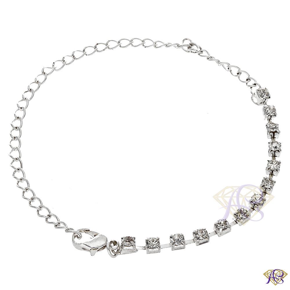 Elegancka delikatna bransoleta z kryształami 22cm