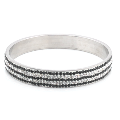 Bransoleta stalowa biała z cyrkoniami BSZ119WB