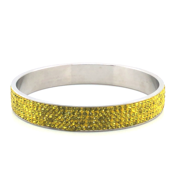 Bransoleta stalowa żółta z cyrkoniami BSZ119Y