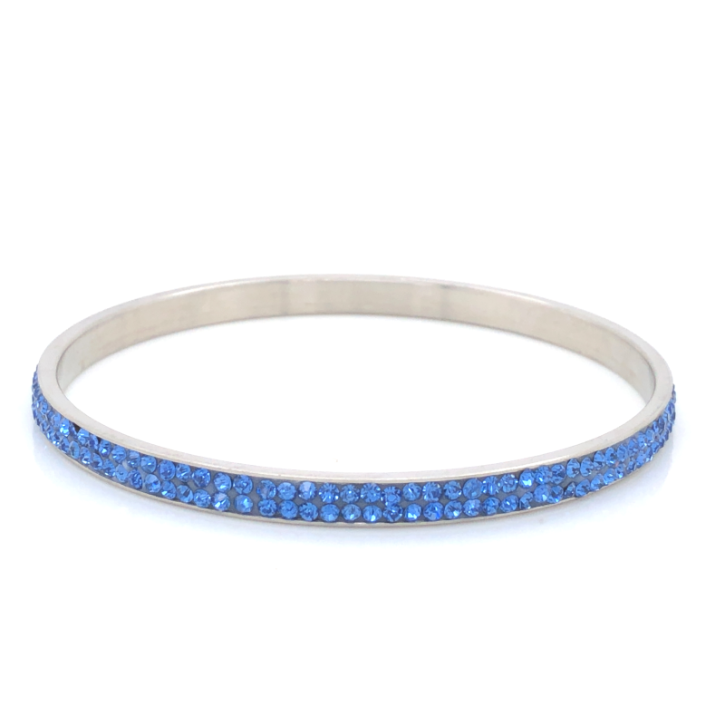 Bransoleta stalowa niebieska z cyrkoniami BSZ120B