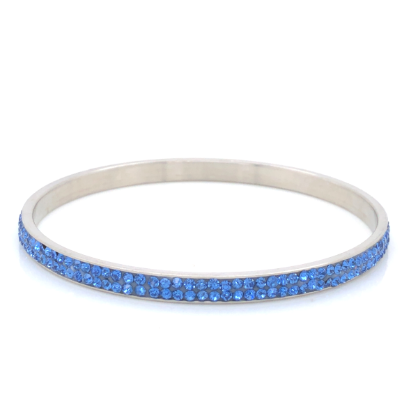 Bransoleta stalowa niebieska z cyrkoniami BSZ120B