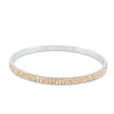 Bransoleta stalowa złoty z cyrkoniami BSZ120GLD