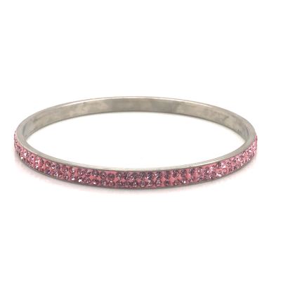 Bransoleta stalowa fioletowa z cyrkoniami BSZ120PR