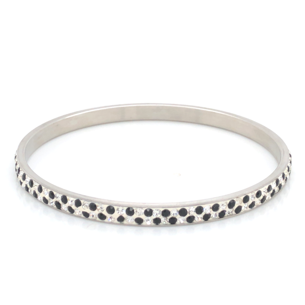 Bransoleta stalowa biała z cyrkoniami BSZ120W