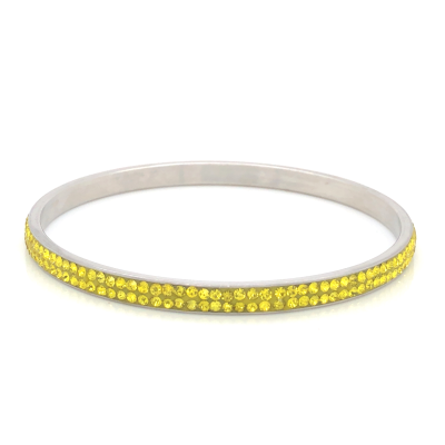 Bransoleta stalowa żółta z cyrkoniami BSZ120Y