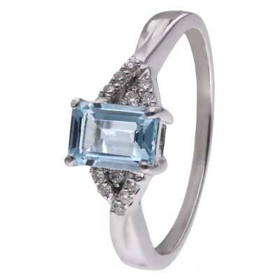 Pierścionek Ag 925 topaz z diamentem CVD-2061-R-BT