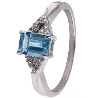 Pierścionek Ag 925 topaz i diament CVD-2061-R-BTS