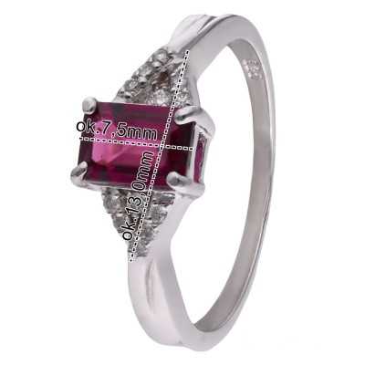 Pierścionek Ag925 rodolit i diament CVD-2061-R-ROD